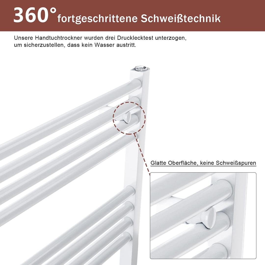 ELEGANT Badheizkörper Handtuchheizkörper 700 x 500 mm weiss Handtuchheizkörper klein für Badheizkörp