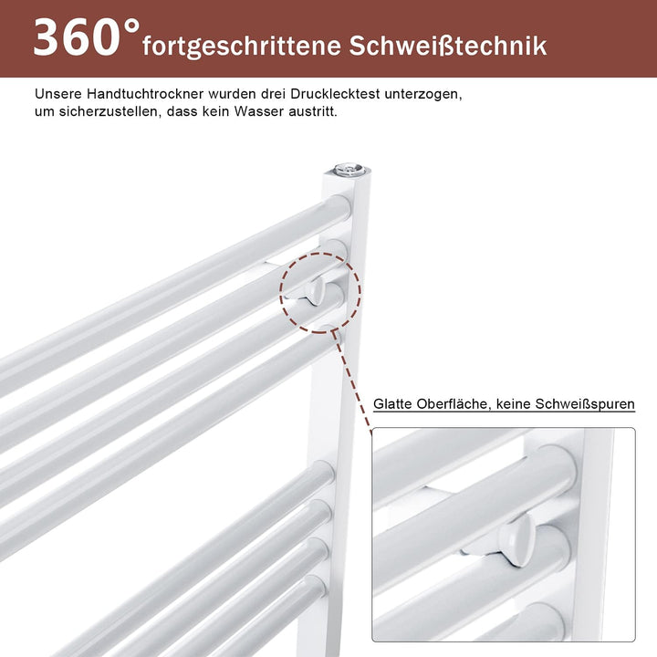 ELEGANT Badheizkörper Handtuchheizkörper 700 x 500 mm weiss Handtuchheizkörper klein für Badheizkörp