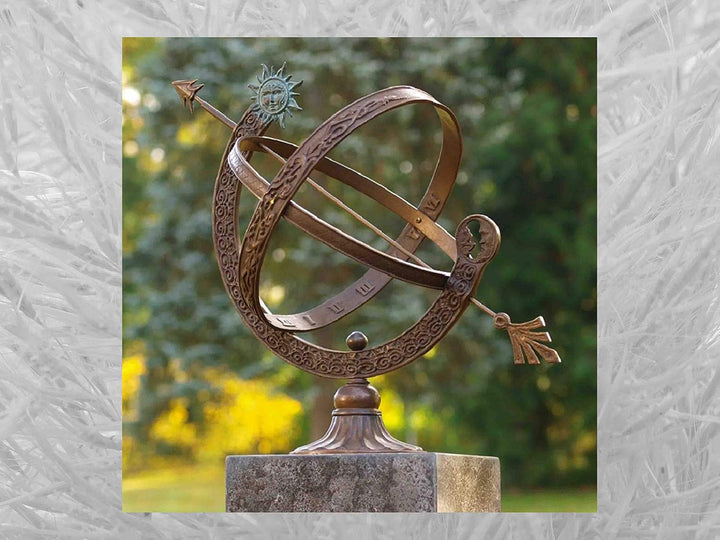 IDYL Outdoor Zeitmesser aus Bronze Sonnenuhr - hochwertig und auffällig | Nr. 0471 | Masse: 48 x 30