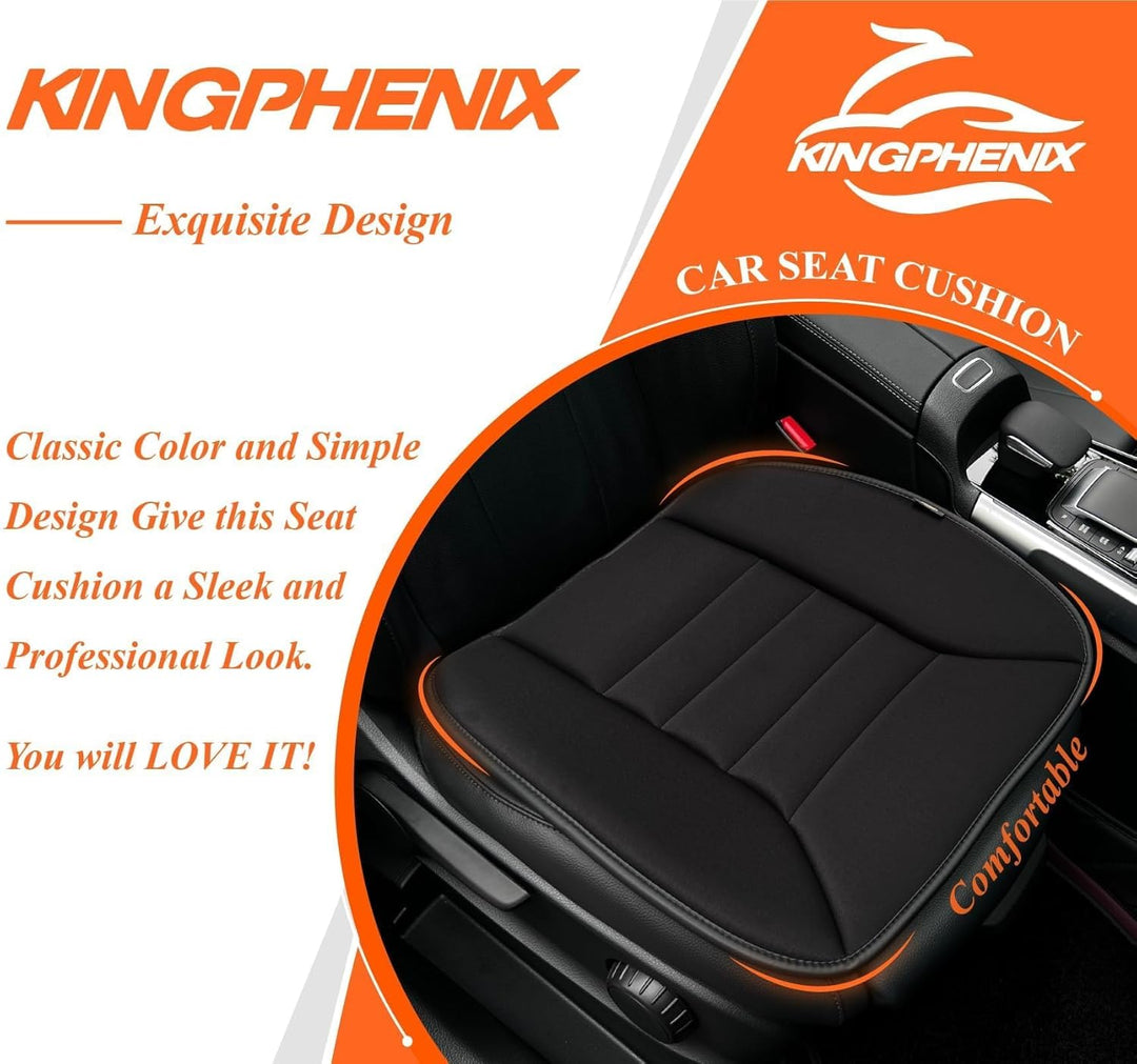 kingphenix Auto Sitzkissen mit 3,0 cm Komfort Memory Foam Sitzkissen für Auto und Bürostuhl - Schwar