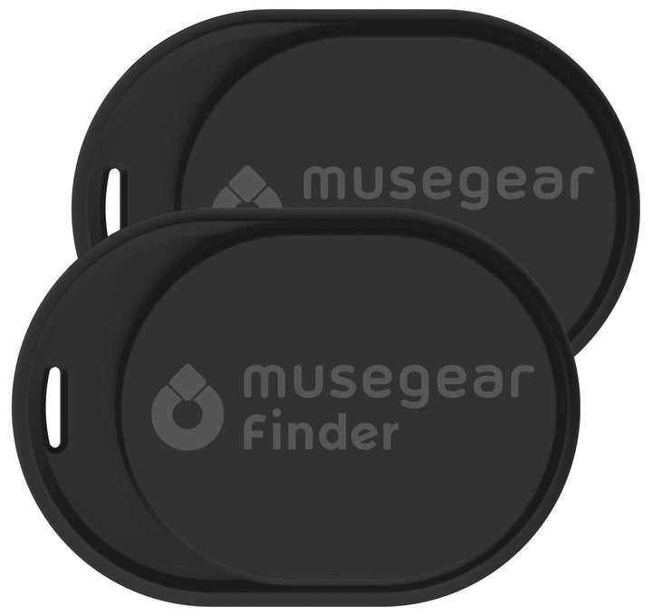 musegear Schlüsselfinder Mini mit Bluetooth App I Keyfinder laut für Handy in schwarz 2er Pack I Für