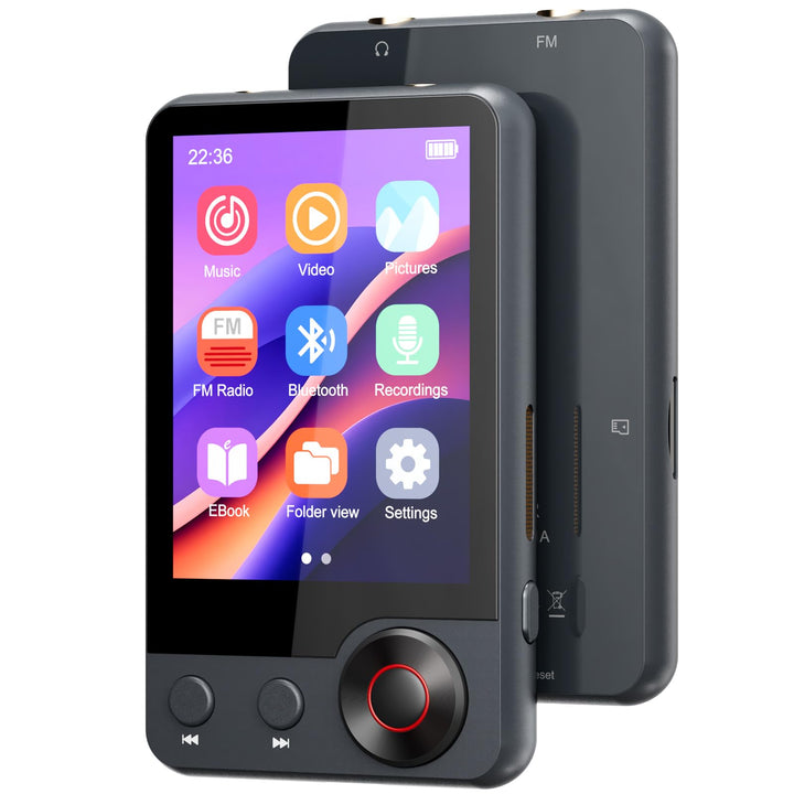 128GB MP3-Player mit Bluetooth 5.3, Oilsky 2,4'' tragbarer Touchscreen Musikplayer mit Lautsprecher,