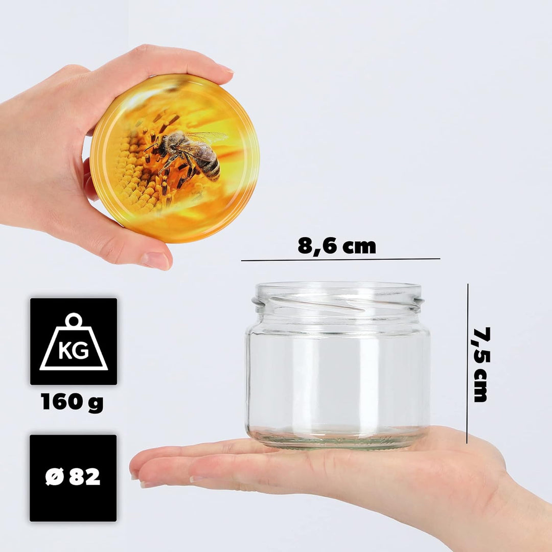 KADAX 10st Einmachgläser mit Schraubdeckel, Marmeladengläser 330ml, Vorratsgläser für Marmeladen, Ko