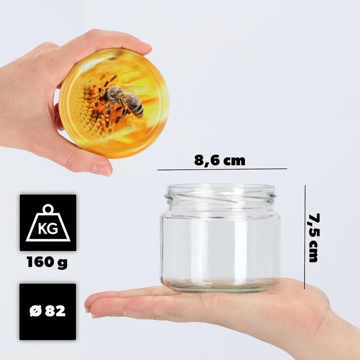KADAX 10st Einmachgläser mit Schraubdeckel, Marmeladengläser 330ml, Vorratsgläser für Marmeladen, Ko