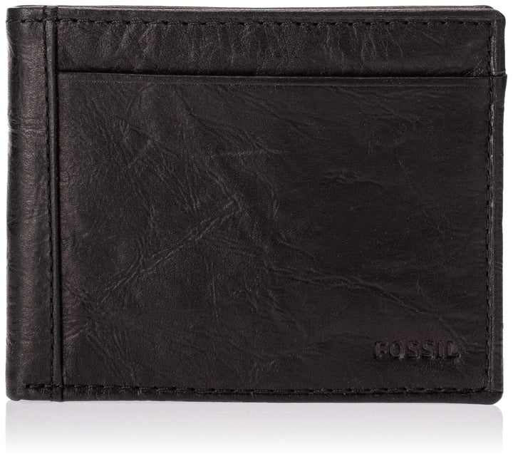 Fossil Herren Neel Leder Bifold Geldbörse 11,43 cm L x 1,905 cm B x 8,89 cm H Schwarz, Schwarz