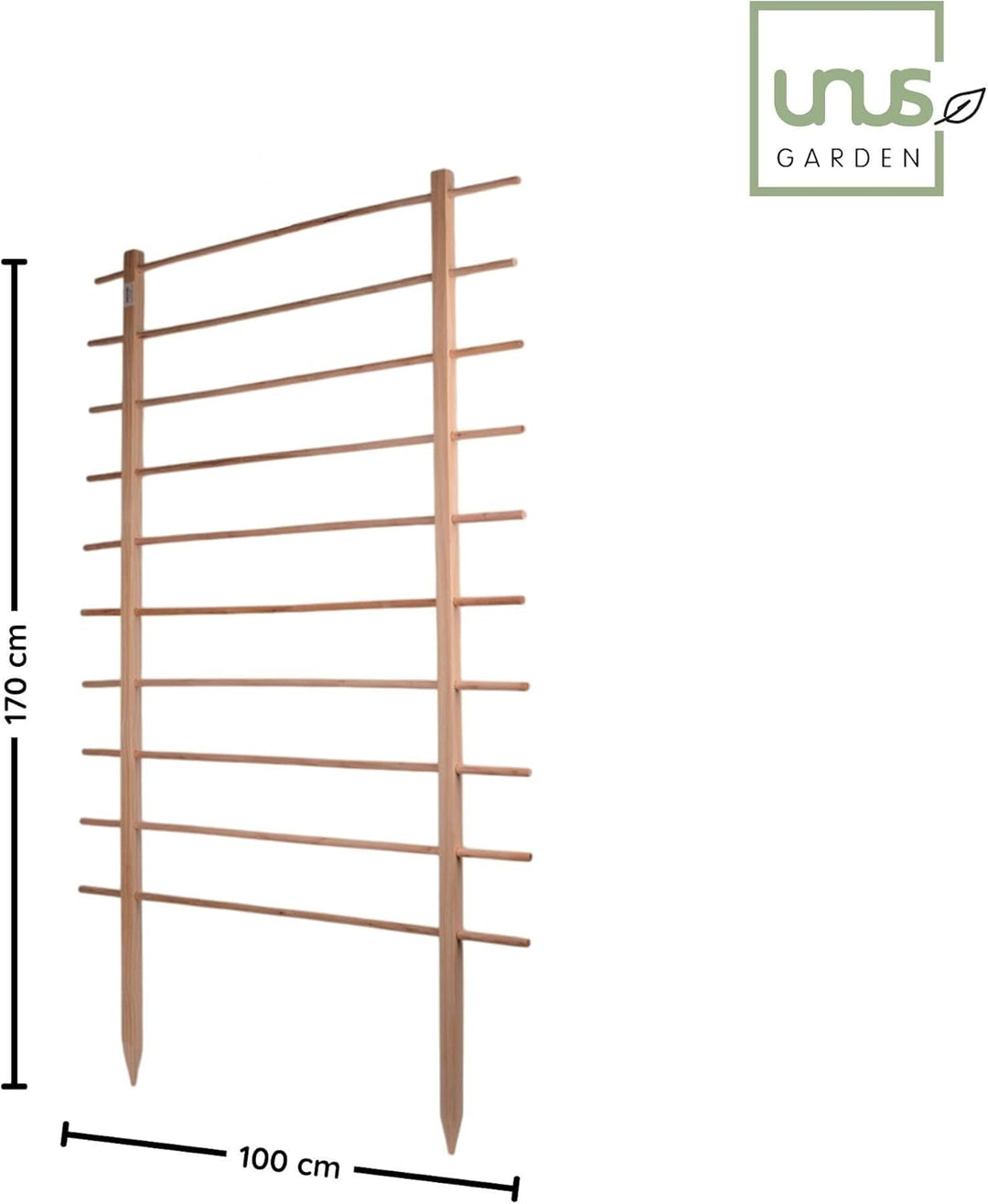 UNUS Rankhilfe aus Holz, 170 cm hoch, Natur, Wetterfeste Pflanzenstütze für Garten &amp; Gewächshaus, ei