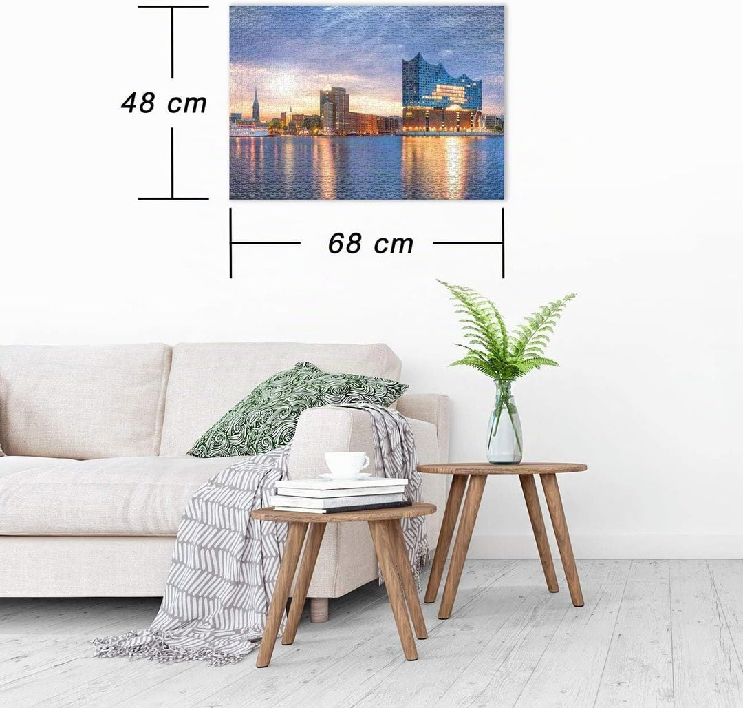 Ulmer Puzzleschmiede - Puzzle „Elphi“ - klassisches 1000 Teile Puzzle - die Elbphilharmonie in Hambu
