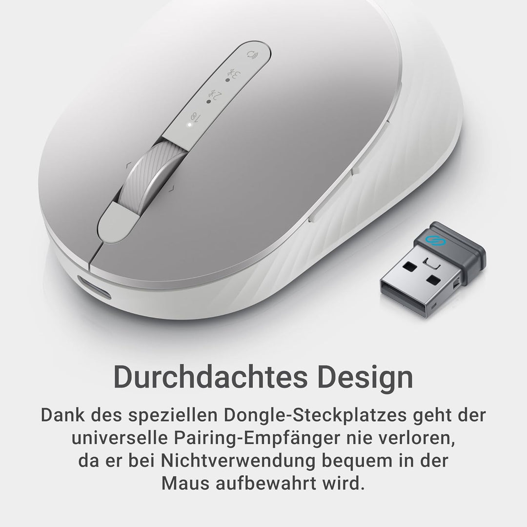 DELL Premier wiederaufladbare Wireless-Maus – MS7421W – Platinum Silver (Silber) Classic, Classic