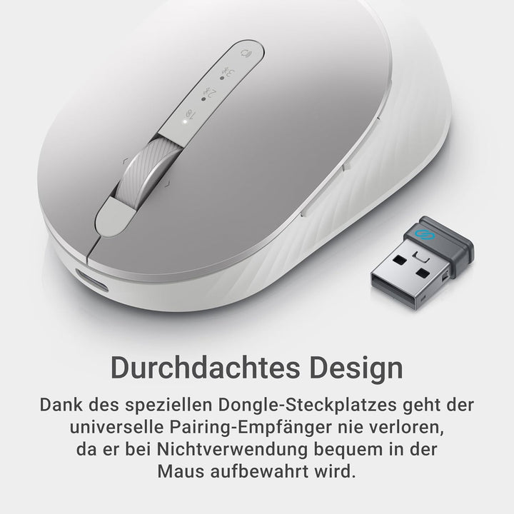 DELL Premier wiederaufladbare Wireless-Maus – MS7421W – Platinum Silver (Silber) Classic, Classic
