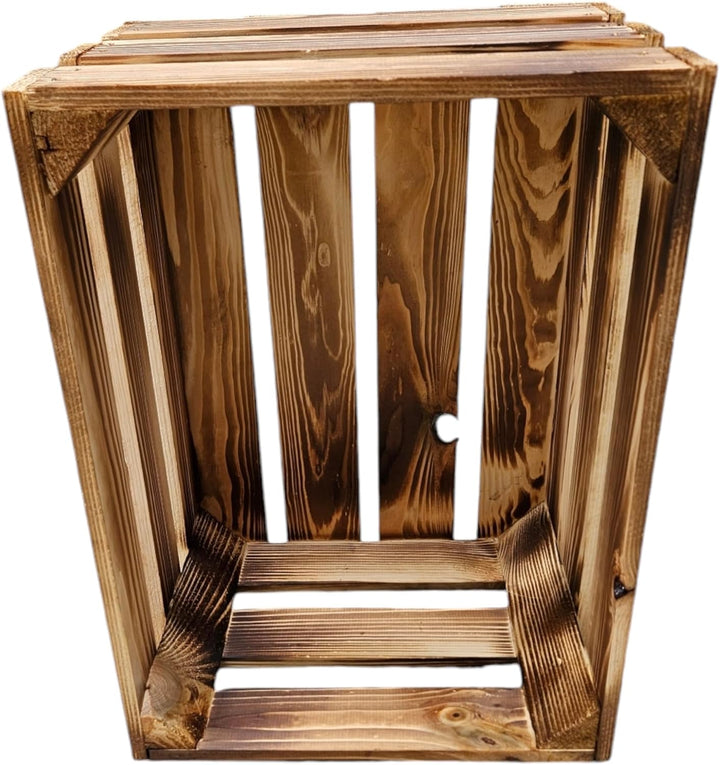 Teramico Weinregal Holzkisten Weinkisten Obstkisten Bar Verschiedene Varianten weiss geflammt 50cm 4