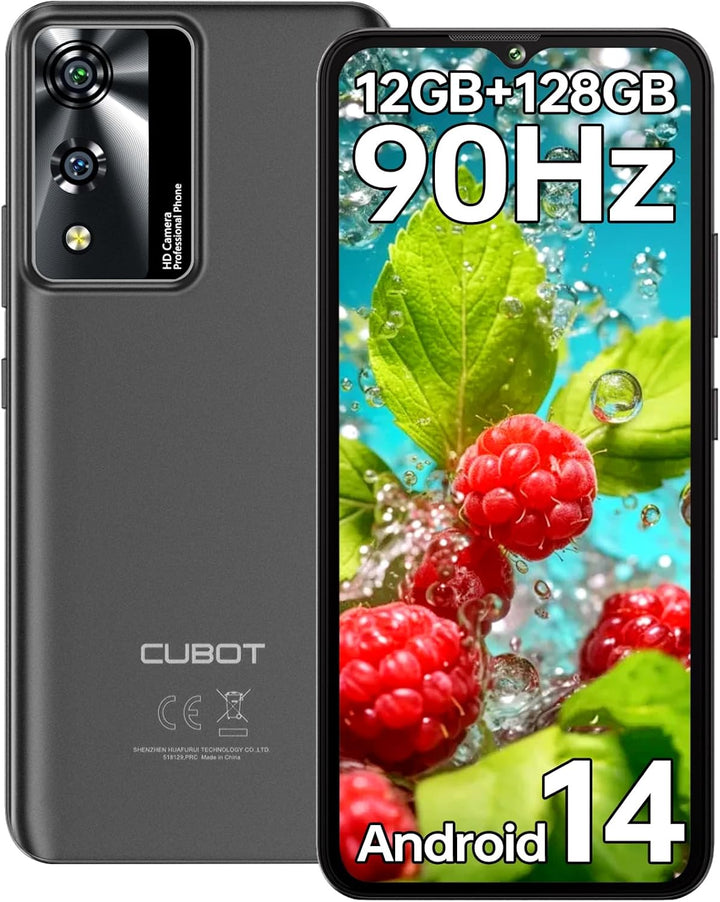 CUBOT A10 Smartphone Android 14-12(4+8) GB+128GB/1TB Günstig Handy Ohne Vertrag, 6.56 Zoll HD+/90Hz