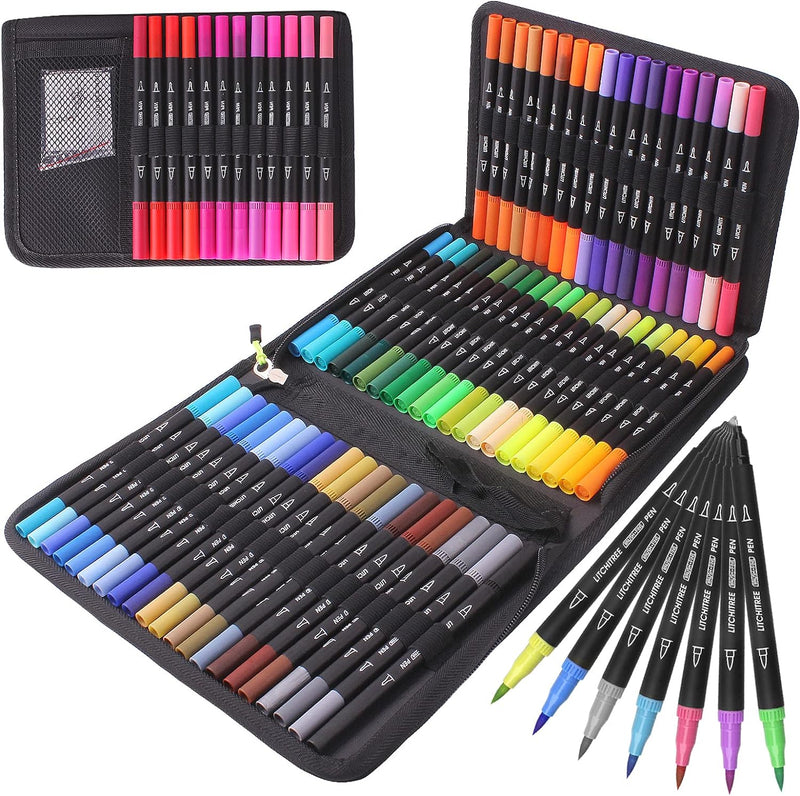 Laconile 72 Filzstifte Set für Malbücher für Erwachsene, Dual Brush Pens Färbemarker für Kinder Kall