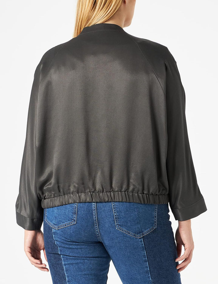 s.Oliver BLACK LABEL Damen Jacke Langarm Loose Fit 44 dunkelgrau, 44 dunkelgrau