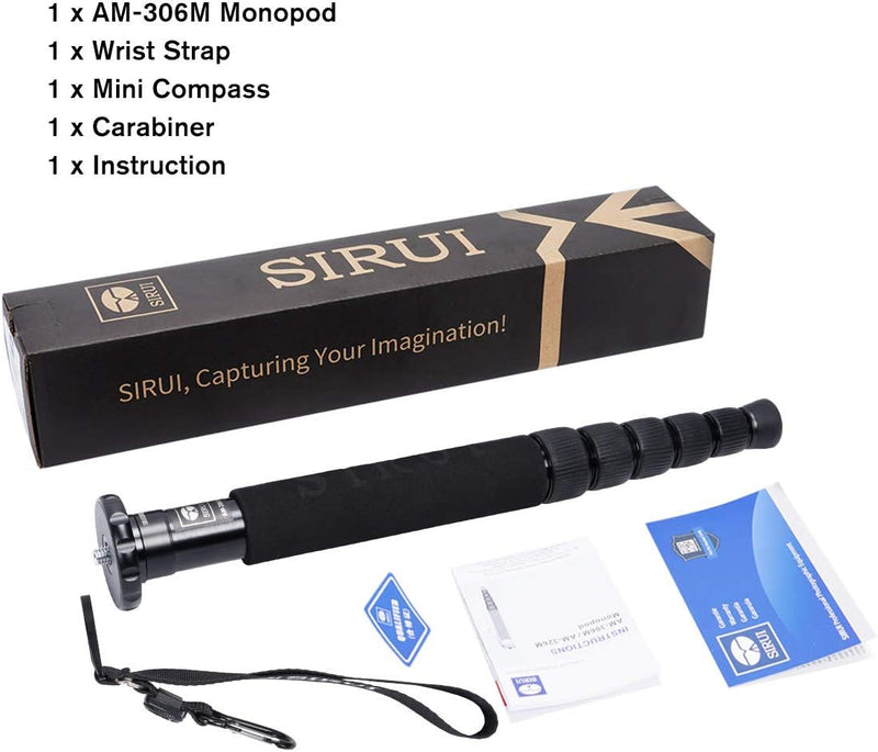 SIRUI AM-306M Camera Kamera Reise Einbeinstativ Monopod Aluminium (Höhe: 155cm, Traglast: 10kg, Gewi