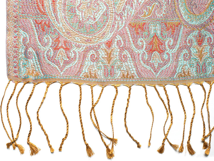 ufash Pashmina 100% Seidenschal aus Indien für Damen &amp; Herren, Paisley Muster, 160 x 35 cm - Schal a