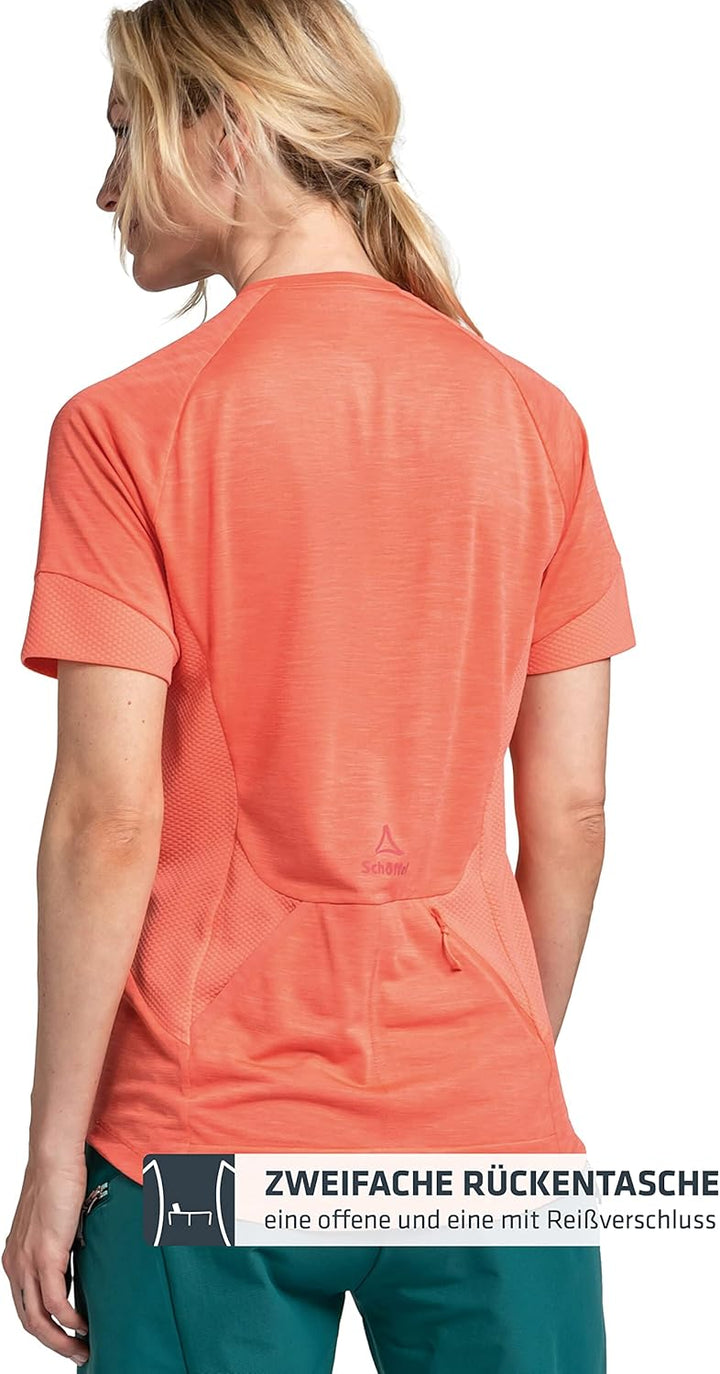 Schöffel Damen Shirt Auvergne L, geruchshemmendes Radtrikot, schnell trocknendes Funktionsshirt mit