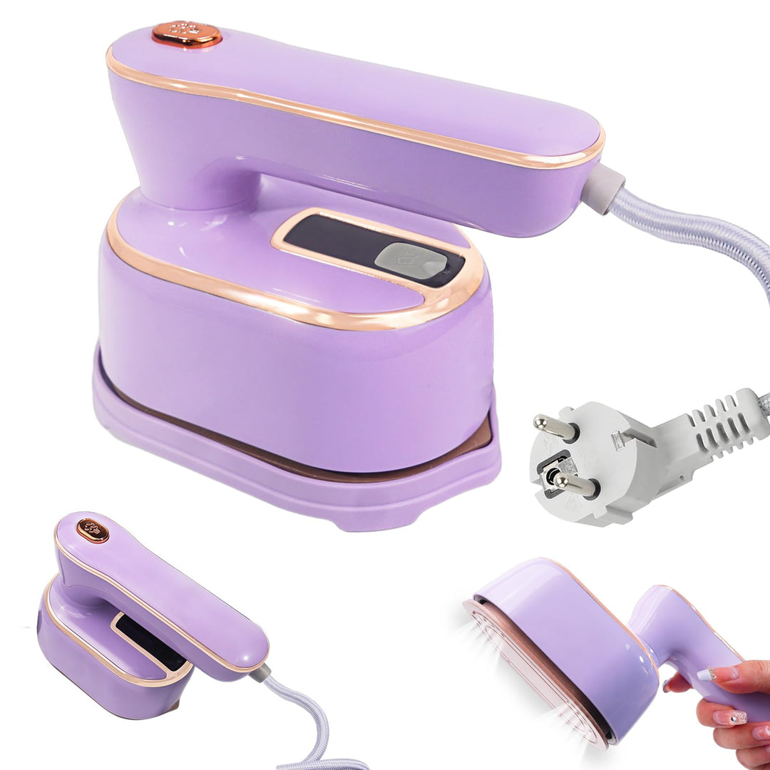 Hirsrian Dampfbügeleisen， Mini Dampfbügeleisen1000 W, Portable Bügeleisen Reise with Foldable Handle