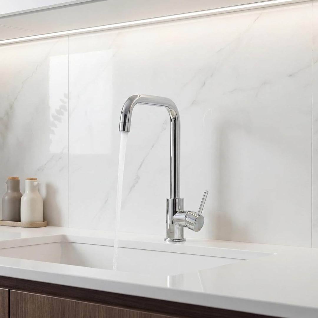 CECIPA Wasserhahn Küche Chrom, 360° Drehbar Hochdruck Armatur Küche, Armatur mit Brause, Chrom
