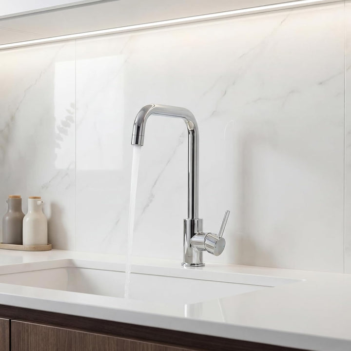 CECIPA Wasserhahn Küche Chrom, 360° Drehbar Hochdruck Armatur Küche, Armatur mit Brause, Chrom