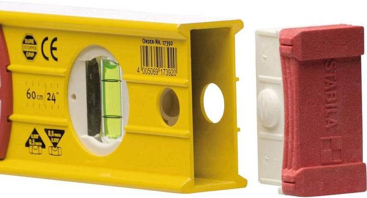 STABILA Wasserwaage Type 196-2 LED, 61 cm, extrasteifes Alu-Profil, 1 LED-Horizontal-/1 LED-Vertikal