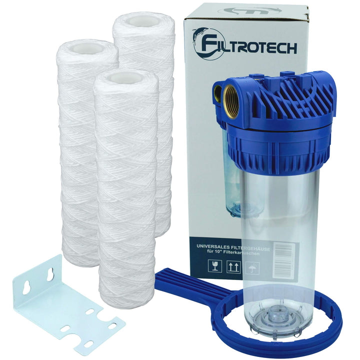 Wasserfilter 10 Zoll Anschluss 1" Nachfilter Vorfilter für Hauswasserwerk GartenPumpe Wasserleitung