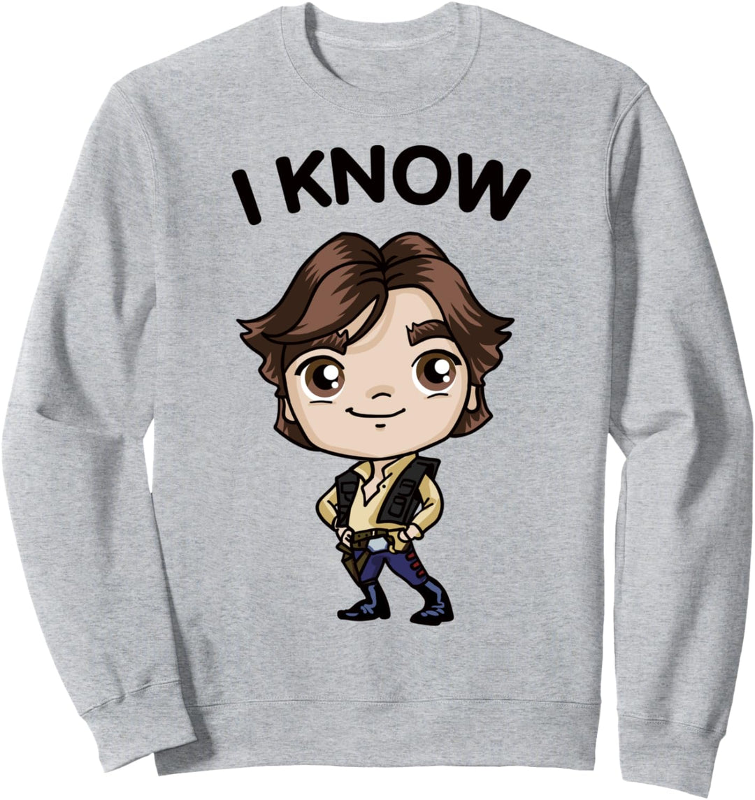 Star Wars Han Solo I Know Cute Cartoon Quote Sweatshirt