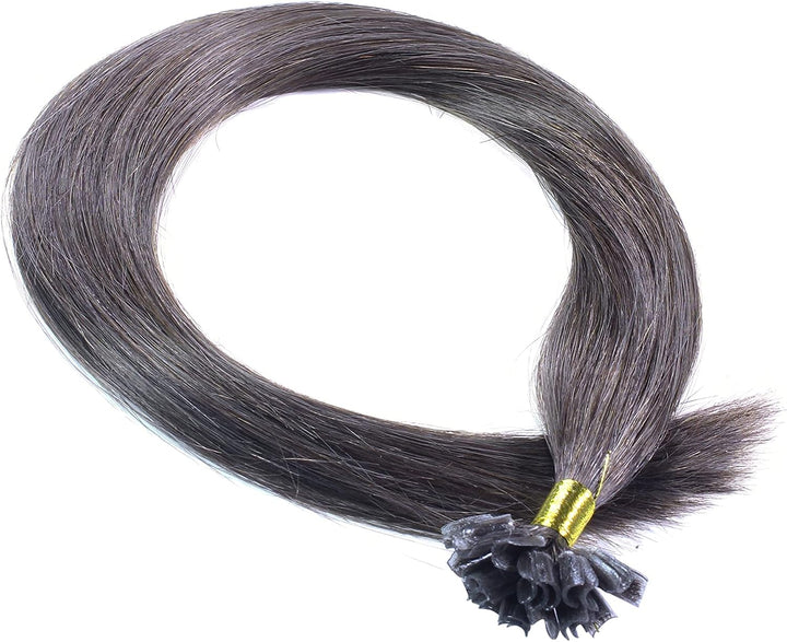hair2heart Premium Extensions Echthaar Bondings glatt - 50 Strähnen 1g 60cm 6/0 dunkelblond 60cm (50