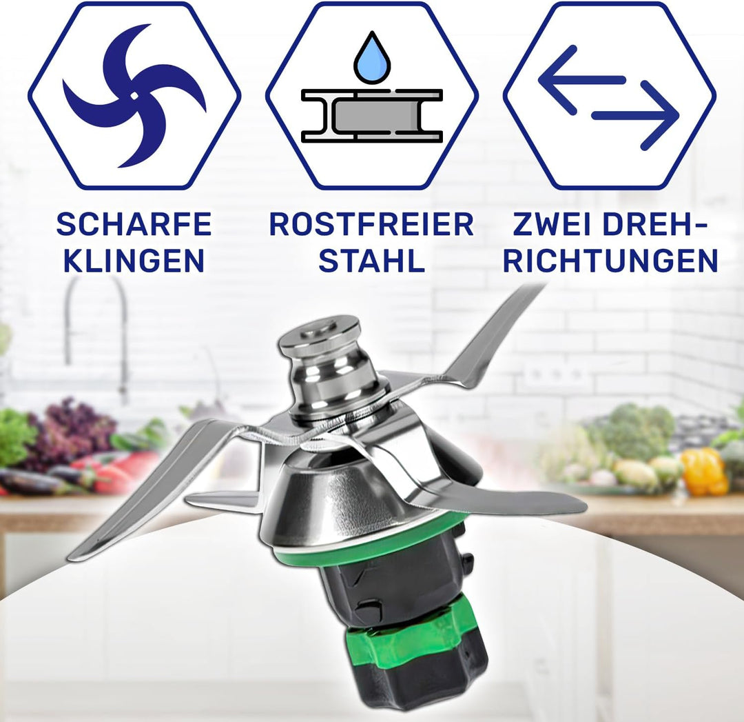 MONTERAL Satz Messer und Dichtungsring für Vorwerk Thermomix TM6 Küchenmaschine - Garantie 10 Jahre