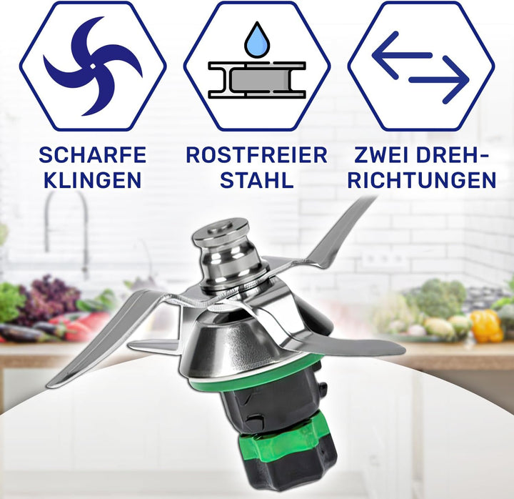 MONTERAL Satz Messer und Dichtungsring für Vorwerk Thermomix TM6 Küchenmaschine - Garantie 10 Jahre