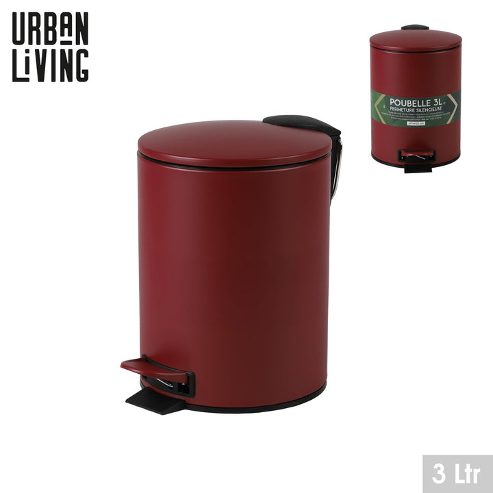 Urban Living 3 Liter Tret-Mülleimer Kosmetikeimer Tretmülleimer mit Absenkautomatik - herausnehmbare