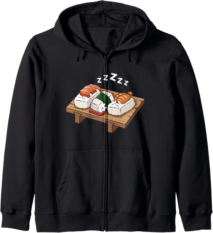 Sushi Fisch Schlafen Lustig Müde Reis Geschenk Kapuzenjacke