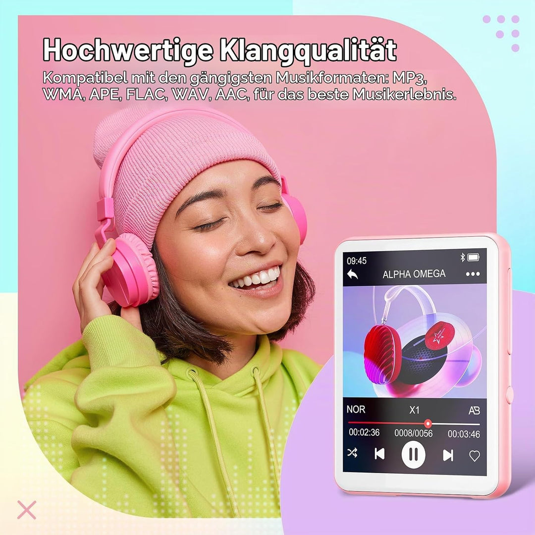128GB MP3-Player Bluetooth 5.4, Oilsky 2,4 Zoll Full Touchscreen MP3, Tragbarer Musik Player mit Lau
