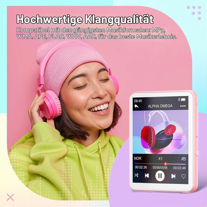 128GB MP3-Player Bluetooth 5.4, Oilsky 2,4 Zoll Full Touchscreen MP3, Tragbarer Musik Player mit Lau