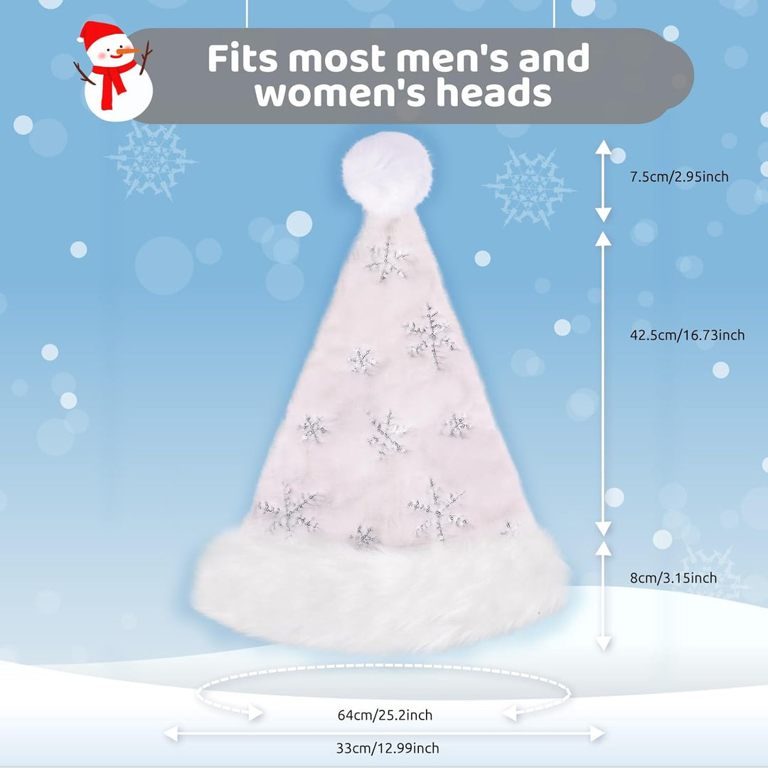 Weihnachtsmütze für Erwachsene, Plüsche Nikolausmütze für Damen und Herren, Warm and Dicker Weihnach