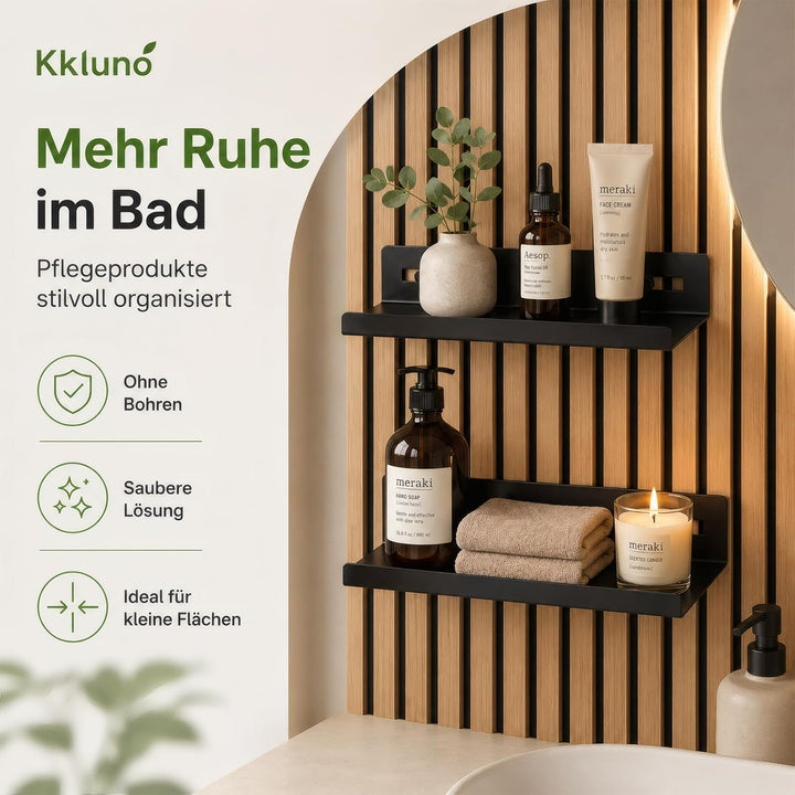 2er Set Metall 25x10cm Regal für Akustikpaneele Ohne Bohren | Zubehör Akustikpaneele für Vertikale H