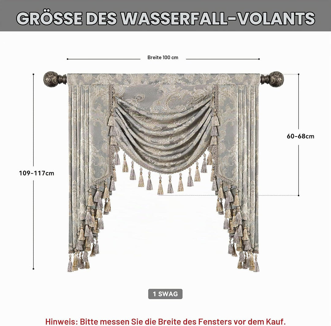 TOPLUXE Swag Volant Vorhang für Schlafzimmer Esszimmer Wohnzimmer Küche, Short Curtain for Bedroom L