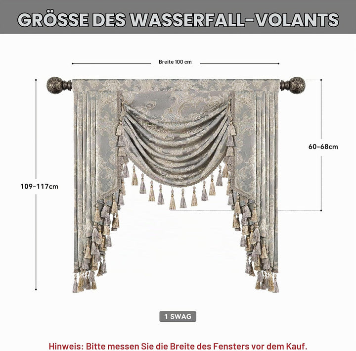 TOPLUXE Swag Volant Vorhang für Schlafzimmer Esszimmer Wohnzimmer Küche, Short Curtain for Bedroom L
