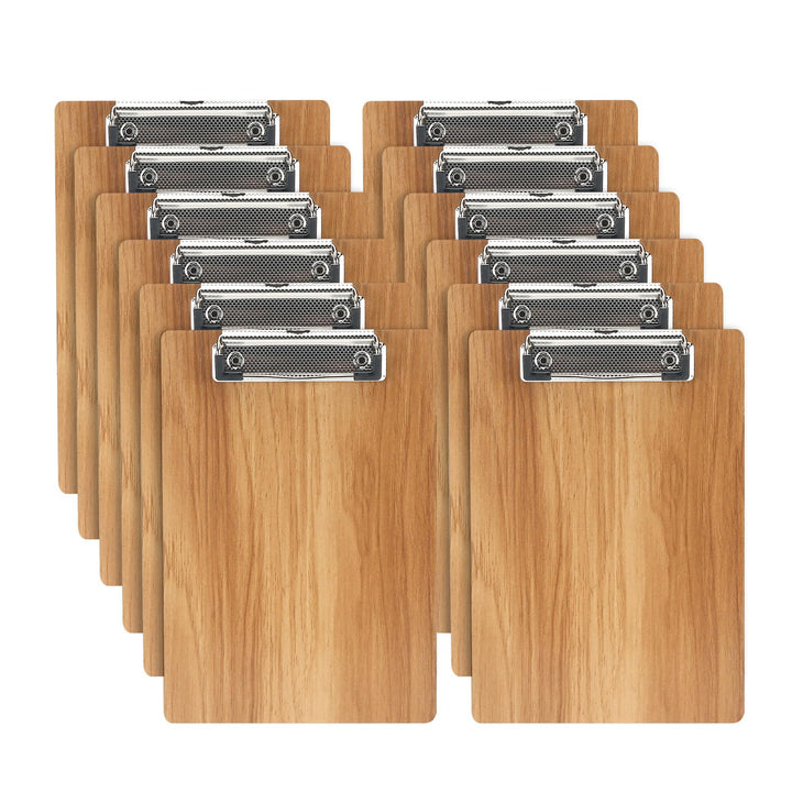 A5 Klemmbrett Holz,12 Stück Klemmbrett Schreibbrett mit Metalklemme,A5 Schreibplatte Klemmbretter Zw