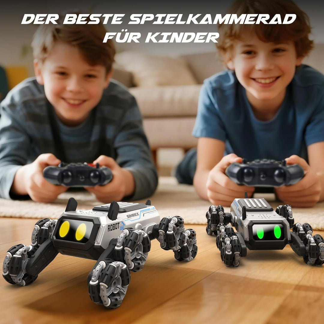 SIMREX Remote Control Robot Dog Toys for Kids 6+, Stunt RC Cars with LED Eyes & Gesture Control, 6+