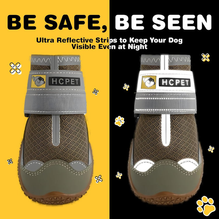 Hcpet Pfotenschutz Hundestiefel, Hundeschuhe Hundeschuhe mit reflektierenden Riemen, Welpenschuhe fü