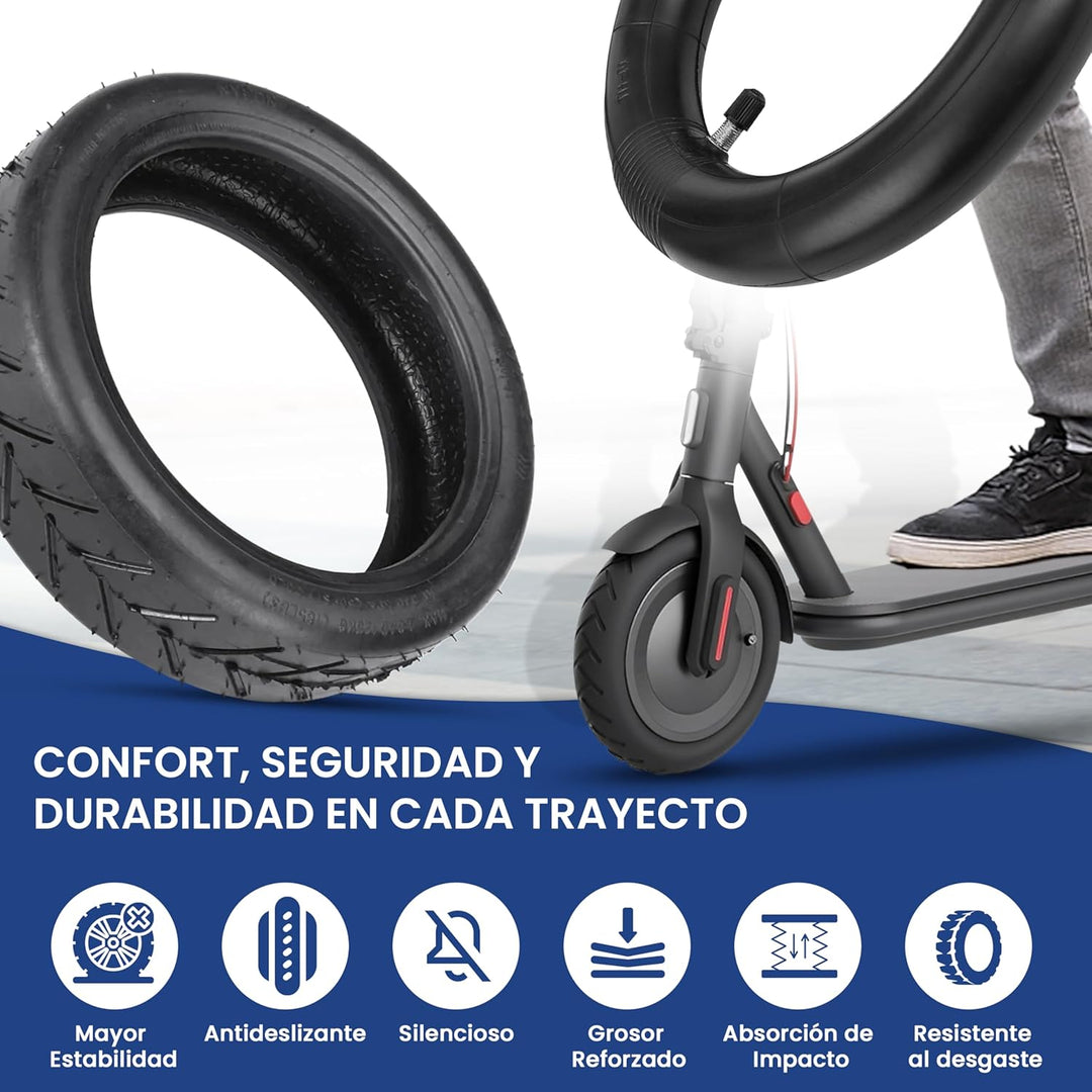 ANSENI e scooter reifen 8 1/2 x2 Reifen scooter ersatzräder für scooter 1 Reifen und 1 Schläuche, Ro