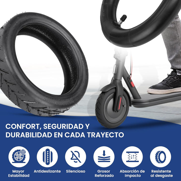 ANSENI e scooter reifen 8 1/2 x2 Reifen scooter ersatzräder für scooter 1 Reifen und 1 Schläuche, Ro