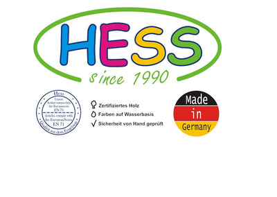 Hess Holzspielzeug 30345 - Garderobe aus Holz, Serie Glückspilz und Frosch, mit 5 Haken, für Kinder,