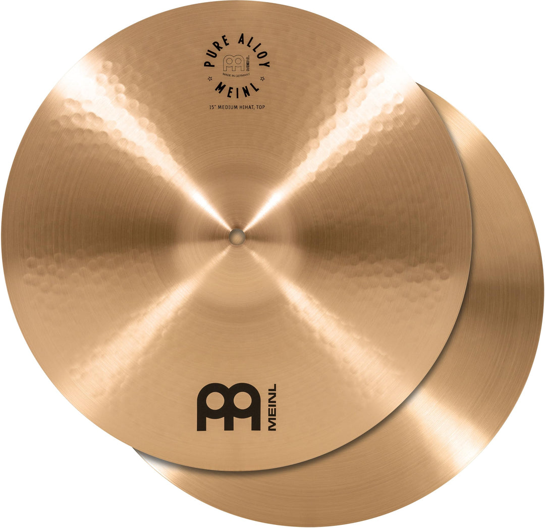 Meinl Cymbals Pure Alloy Hihat Medium 14 Zoll (Video) Schlagzeug Becken – Paar – (35,56cm) Pure Allo