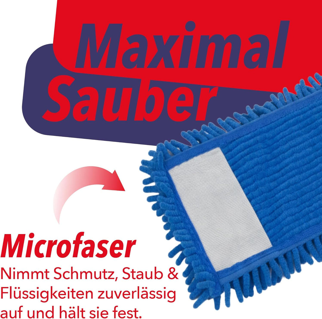 G.I.V. Bodenwischer Set 50cm Klapphalter mit Trittmechanik & Magnetverschluss + Teleskopstiel auszie