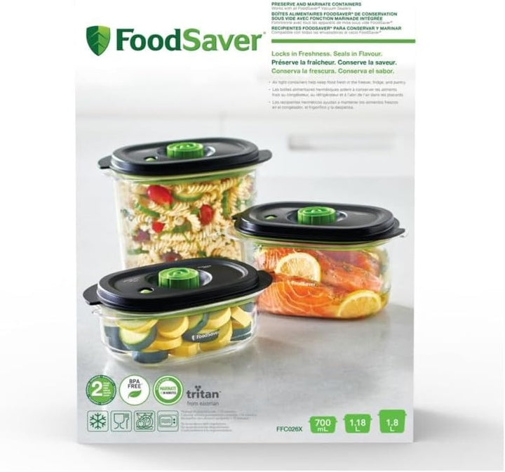 FoodSaver FFC026X Preserve & Marinate Vakuumbehälter für Vakuumiergeräte | luftdichte BPA-freie Lebe