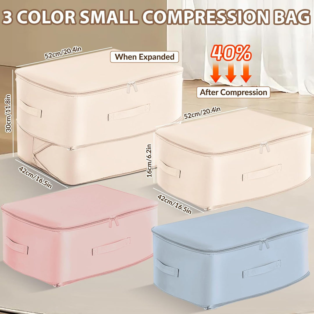 3 Stück Ultra Platzsparender Selbstkomprimierender Organizer, 52x42x30cm Aufbewahrungstasche für Bet