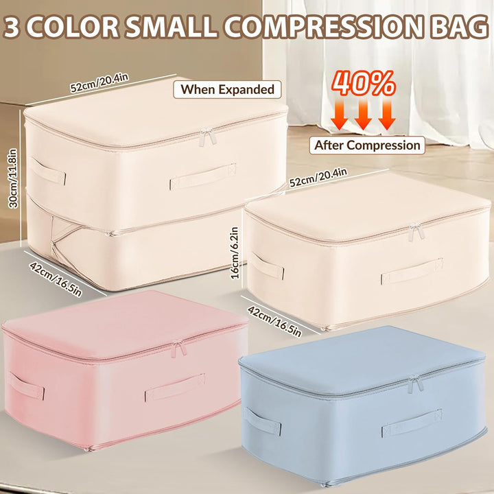 3 Stück Ultra Platzsparender Selbstkomprimierender Organizer, 52x42x30cm Aufbewahrungstasche für Bet