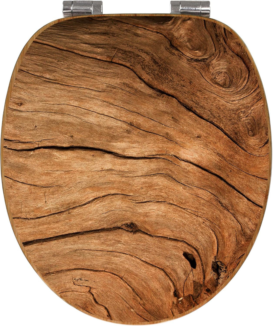 banjado Design WC Sitz Bambus Absenkautomatik 45,8x37,5cm - Toilettendeckel mit Absenkautomatik Holz