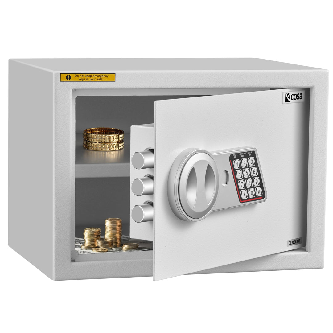 Ecosa ®Elektronischer Tresor Safe 35×25×25cm – Möbeltresor & Wandtresor mit Zahlencode und Schlüssel